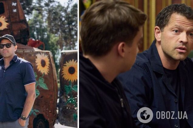 'Соняшники – символ надії': Міша Коллінз з'явився на тлі згорілої техніки і 'нарвався' на росіян. Фото