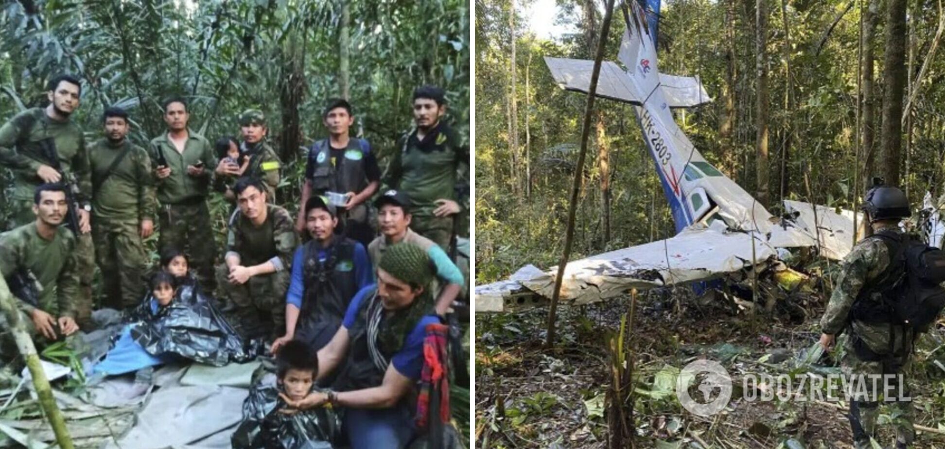 В Колумбии спасли 4 детей, чудом выживших в авиакатастрофе и застрявших в непроходимых джунглях. Фото