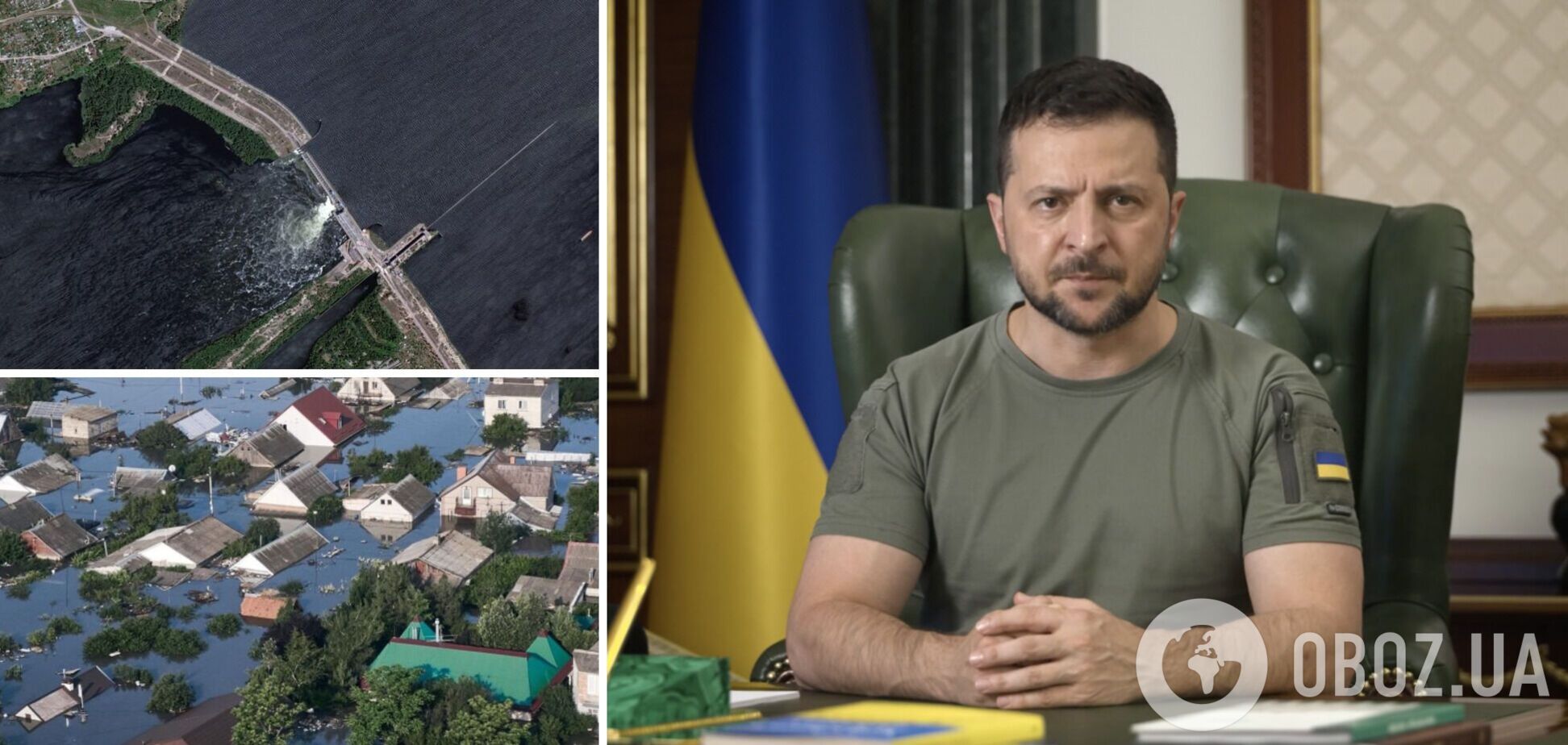 'Никакой помощи людям, только обстрелы': Зеленский рассказал о преступлениях россиян на затопленной части Херсонщины. Видео
