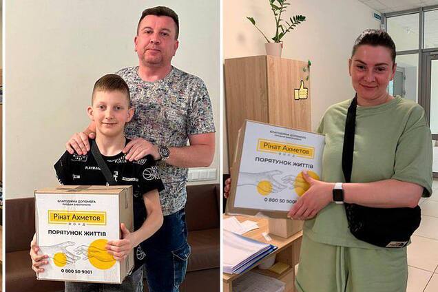 У Кропивницькому продуктові набори від Фонду Ріната Ахметова отримують переселенці з Маріуполя