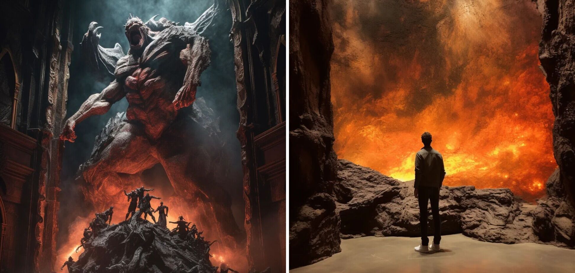 Как мог бы выглядеть ад Данте: искусственный интеллект показал жуткие кадры