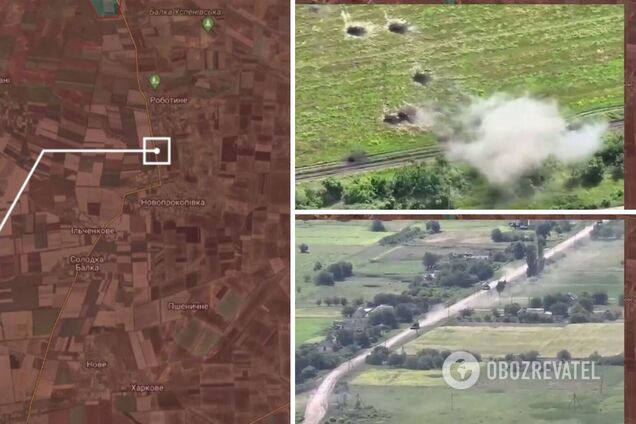 Горить і димить: артилерія ЗСУ палить російські танки південніше Роботиного на Запоріжжі. Відео