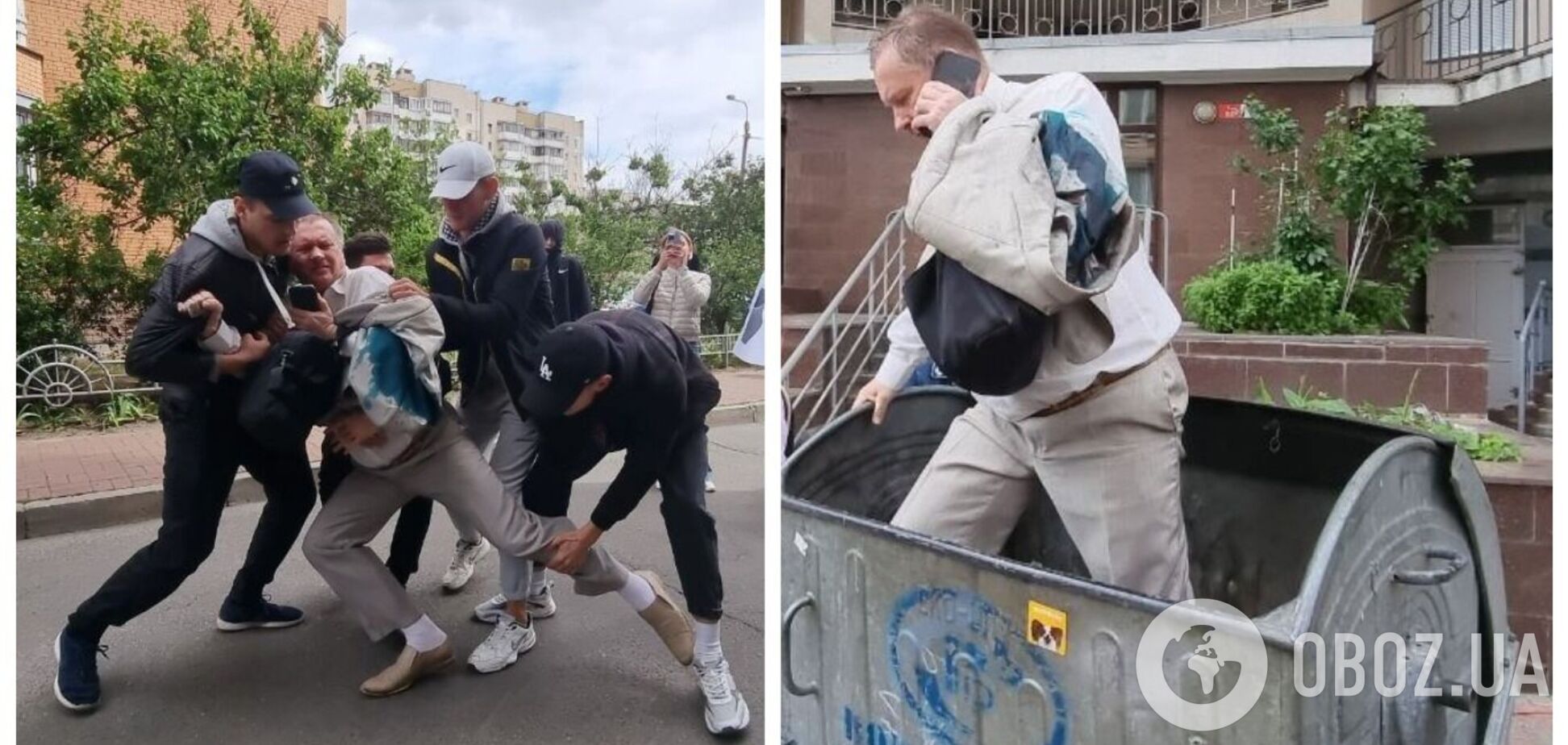 У Києві облили зеленкою і кинули в смітник екснардепа Тараса Чорновола через образу нареченої 'Да Вінчі'. Відео