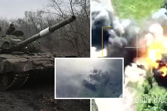 Повернув не туди: російський танк Т-72 підірвався на українській міні. Ефектне відео