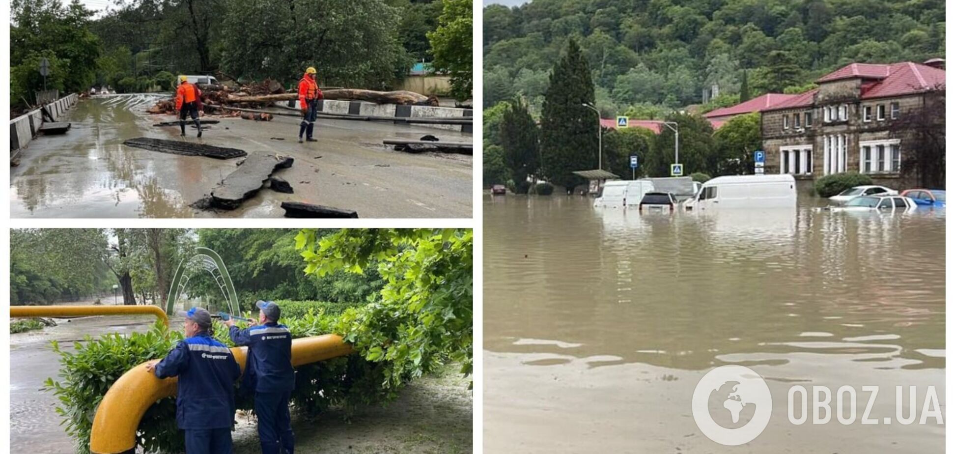 Улицы превратились в реки: в Сочи река вышла из берегов, затопило дома. Видео