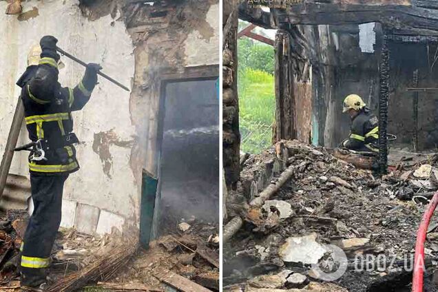 Дом сгорел полностью