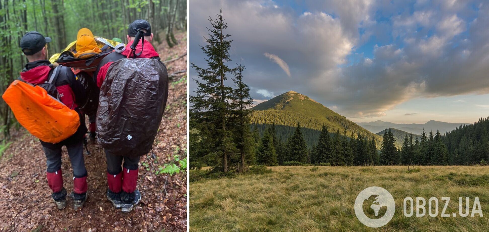 Женщину на носилках снесли с горы к врачам