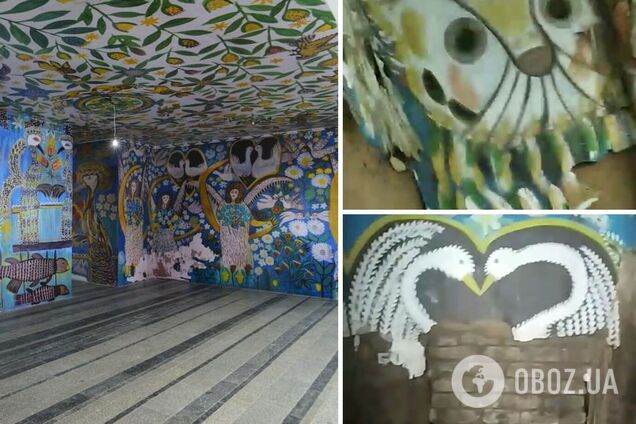 В оккупированных Олешках из дома-музея Полины Райко ушла вода: стены обрушились, уцелело всего до 40% фресок. Фото и видео