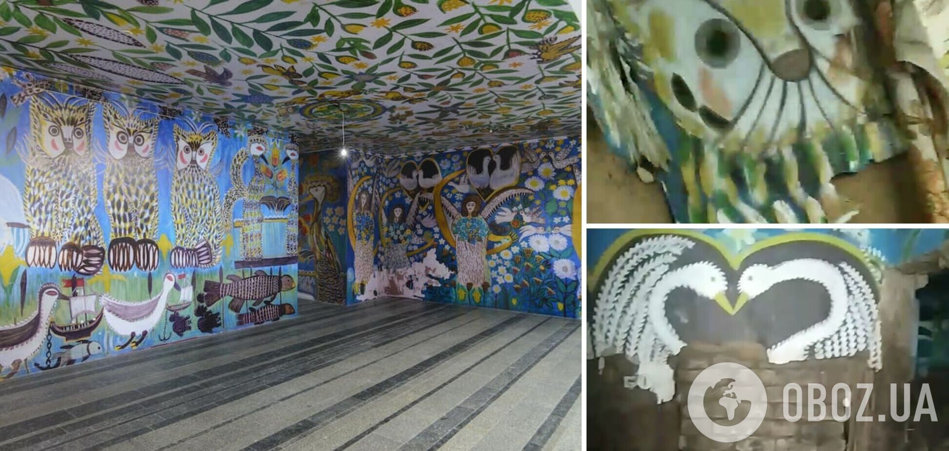 В окупованих Олешках з будинку-музею Поліни Райко пішла вода: стіни обвалилися, вціліло лише до 40% фресок. Фото і відео