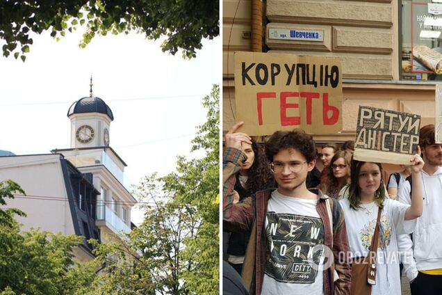 'Сделали из колоннады клоунаду': в Ивано-Франковске сотни людей вышли на протест против произвола 'реставраторов' исторического здания. Фото и видео