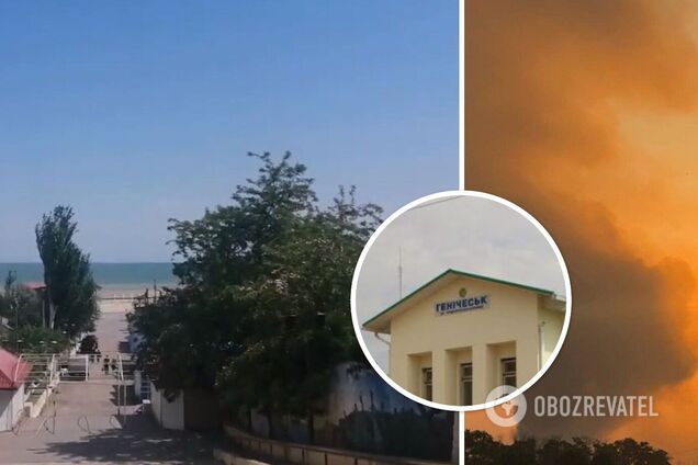 Под Геническ пришла 'бавовна': склад БК оккупантов детонировал несколько часов. Фото и видео