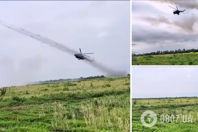 Український Мі-8 завдав нищівного удару по російських позиціях некерованими ракетами: відео