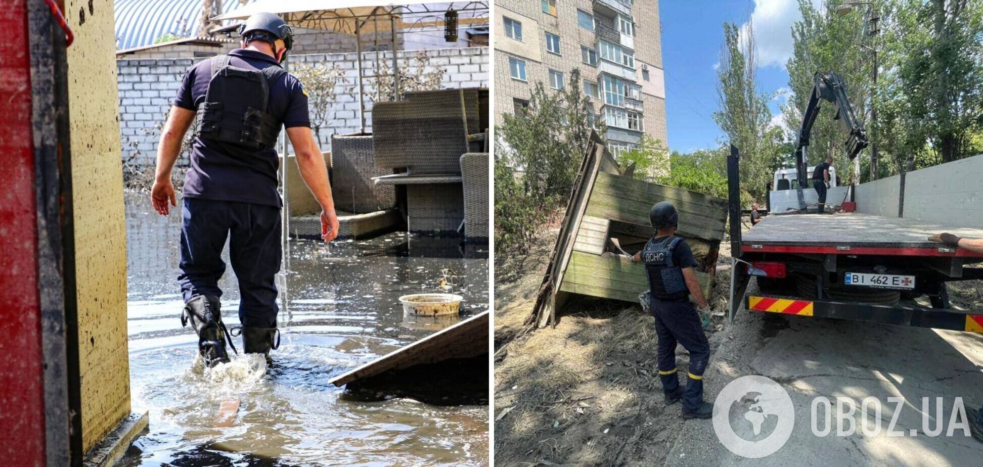 Подтопленными остаются 39 населенных пунктов Херсонщины: спасатели откачивают воду, несмотря на российские обстрелы. Фото