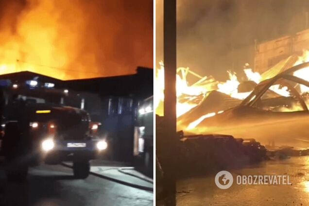 Все в огне: под Москвой случился масштабный пожар на предприятии. Видео