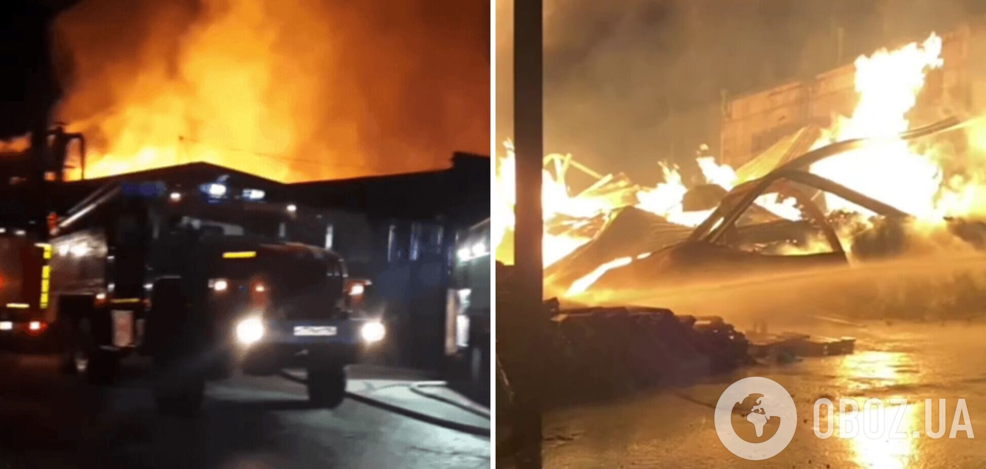 Все в огне: под Москвой случился масштабный пожар на предприятии. Видео