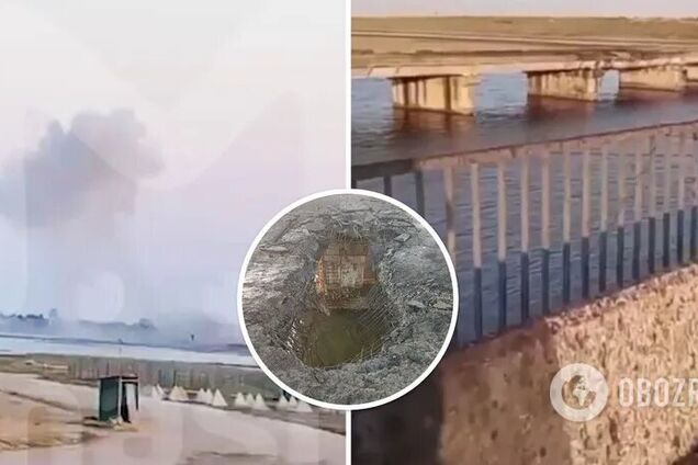 После удара по Чонгарскому мосту оккупанты построили понтонную переправу. Фото