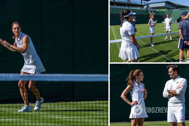 Федерер сыграл с принцессой Уэльской на кортах Wimbledon. Видео