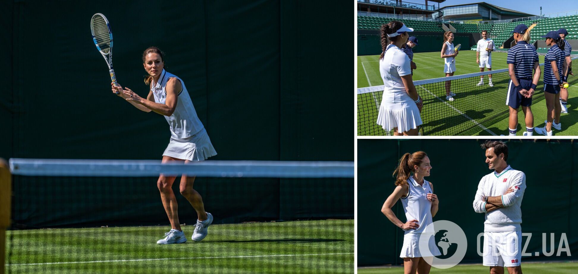 Федерер сыграл с принцессой Уэльской на кортах Wimbledon. Видео