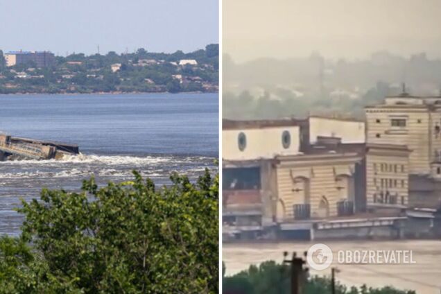 Развалины и мель: как выглядит Каховская ГЭС через три недели после подрыва россиянами. Видео