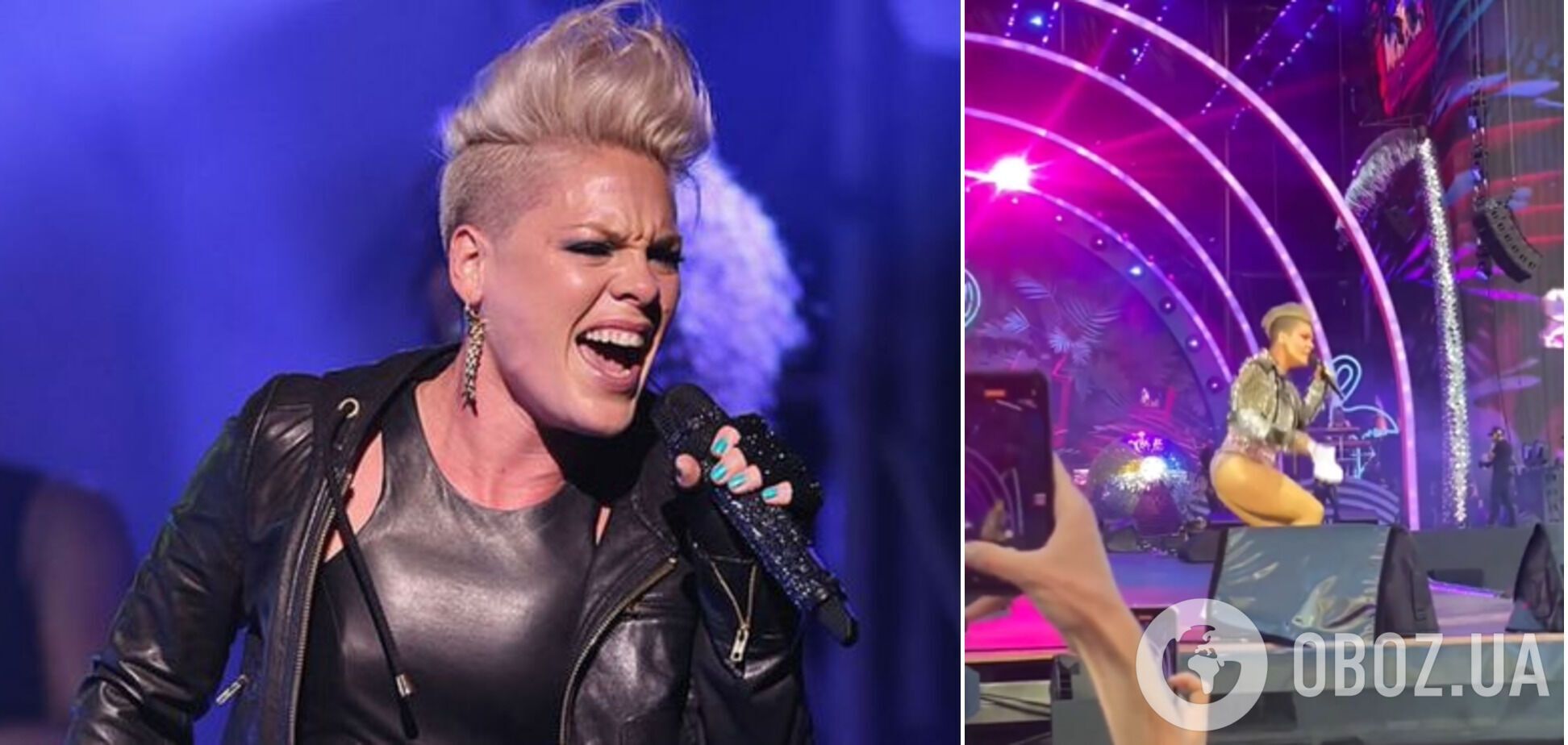 Фанат швырнул мешочек с прахом своей покойной матери в певицу Пинк прямо на концерте. Видео