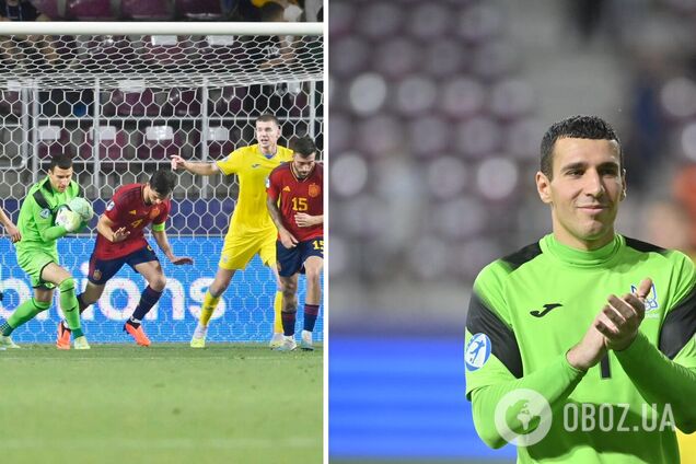 Судья вытащил Украину? Вратарь 'Динамо' подарил гол Испании в матче Евро-2023 U-21, но его отменили. Видео