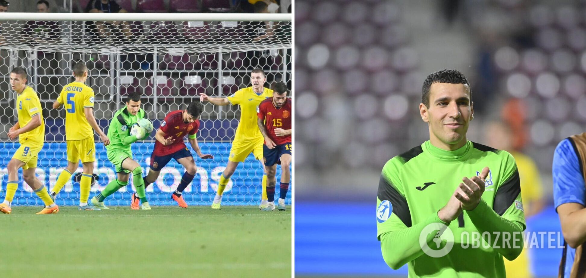 Судья вытащил Украину? Вратарь 'Динамо' подарил гол Испании в матче Евро-2023 U-21, но его отменили. Видео