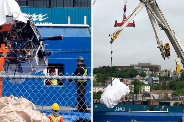 Уламки батискафа 'Титан', у якому загинуло 5 людей, підняли з дна океану. Фото і відео