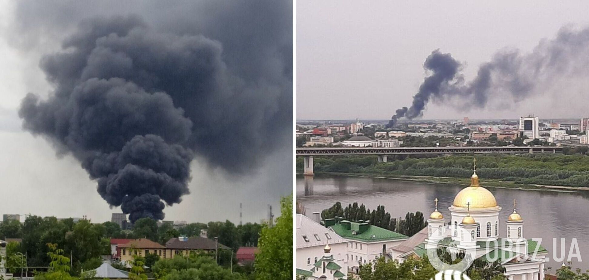 Клубы черного дыма видны с разных концов города: в Нижнем Новгороде вспыхнул мощный пожар на заводе. Фото и видео