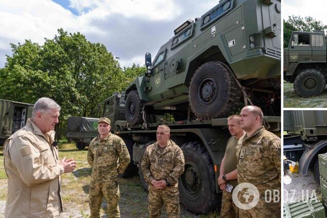 Порошенко привез бойцам на восточный фронт технику и боеприпасы и сообщил о новом контракте на 55 Foden и DAF для ВСУ