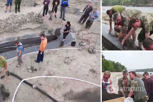 На дне обмелевшего Днепра на Хортице нашли лодку, которой может быть 500 лет. Видео