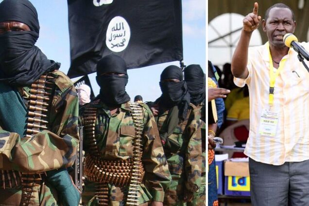 Боевики 'Аль-Шабаб' и президент Уганды Йовери Мусевени