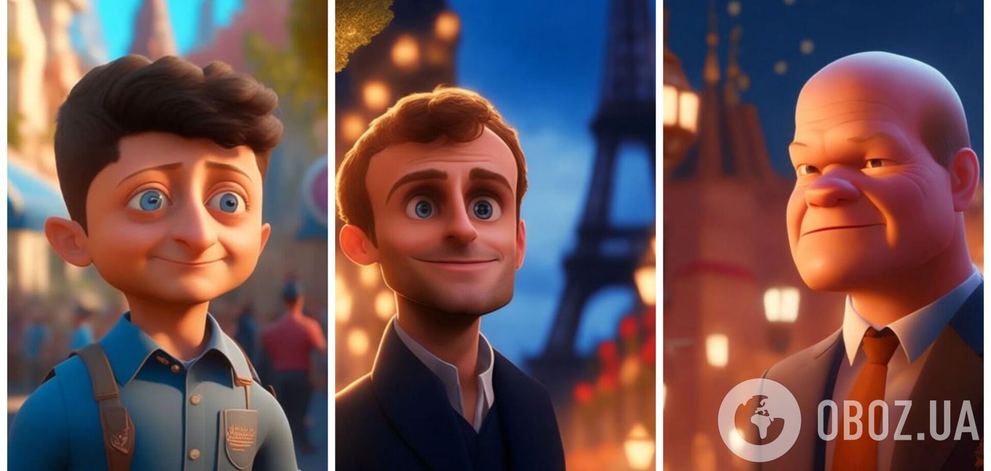 Як Зеленський, Макрон і Путін виглядали б у мультиках Pixar: штучний інтелект намалював лідерів і окупанта