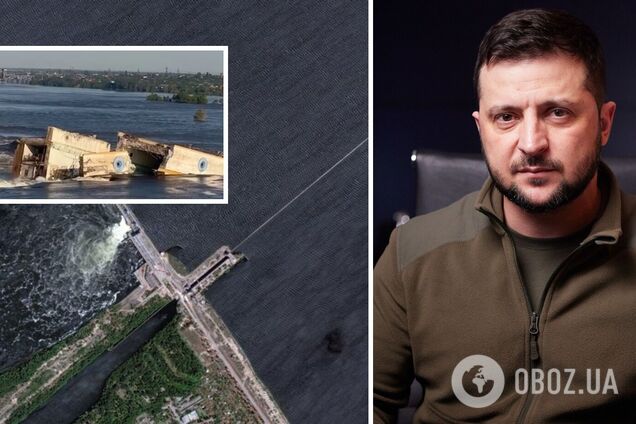 ’Лишь победа Украины вернет безопасность’: Зеленский отреагировал на подрыв оккупантами Каховской ГЭС
