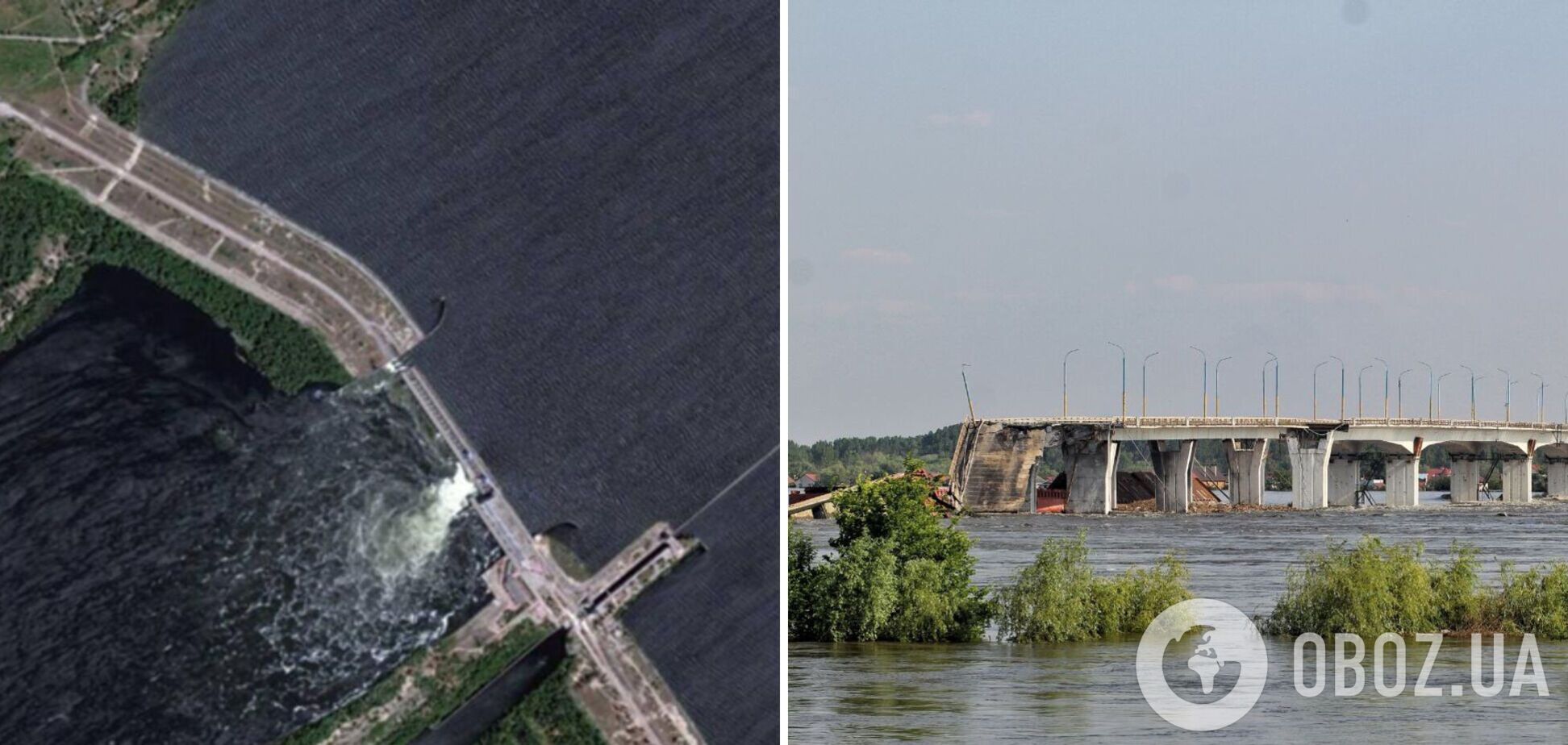 В районе Антоновского моста в Херсоне в результате подрыва Каховской ГЭС сильно поднялась вода