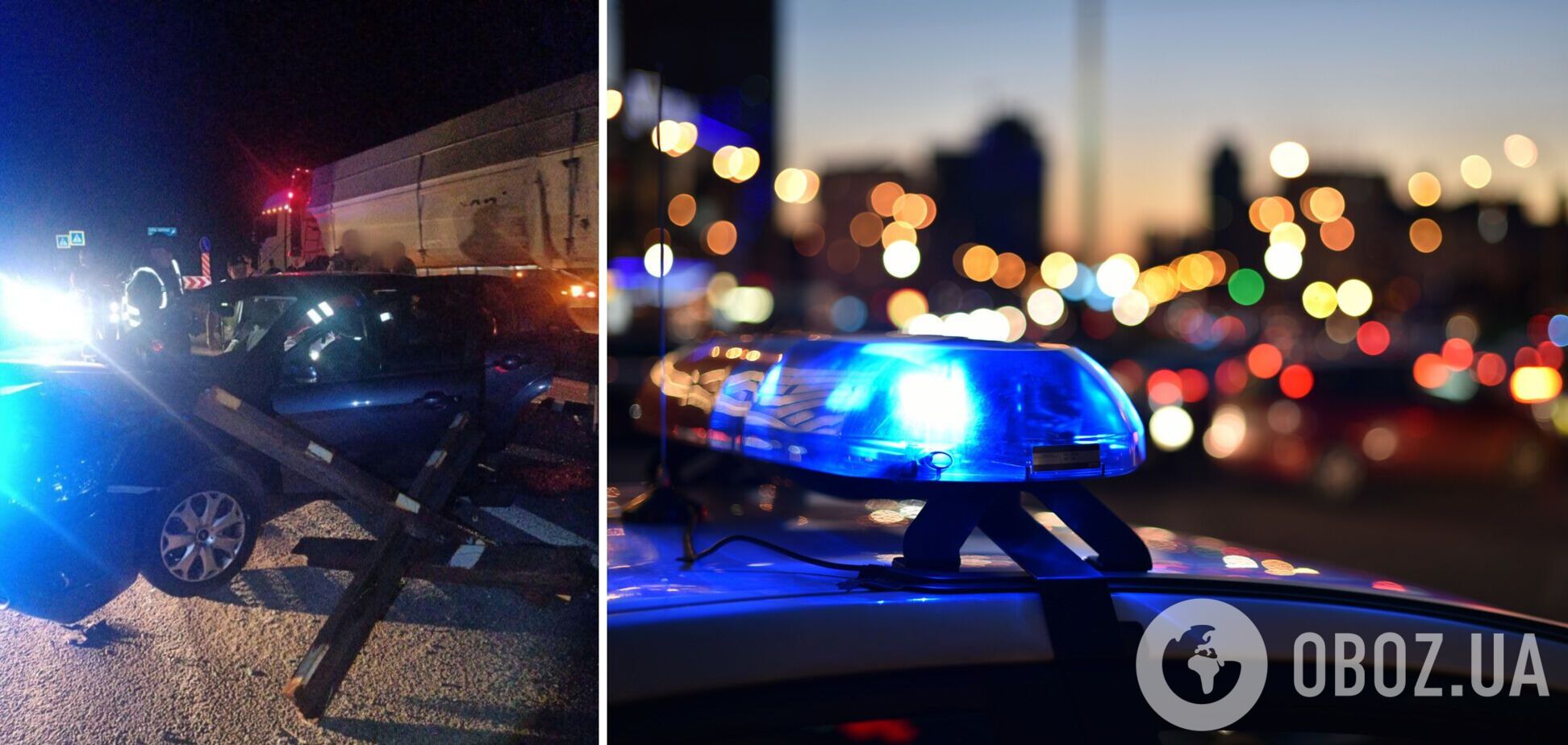 Легковушка на скорости протаранила отбойник