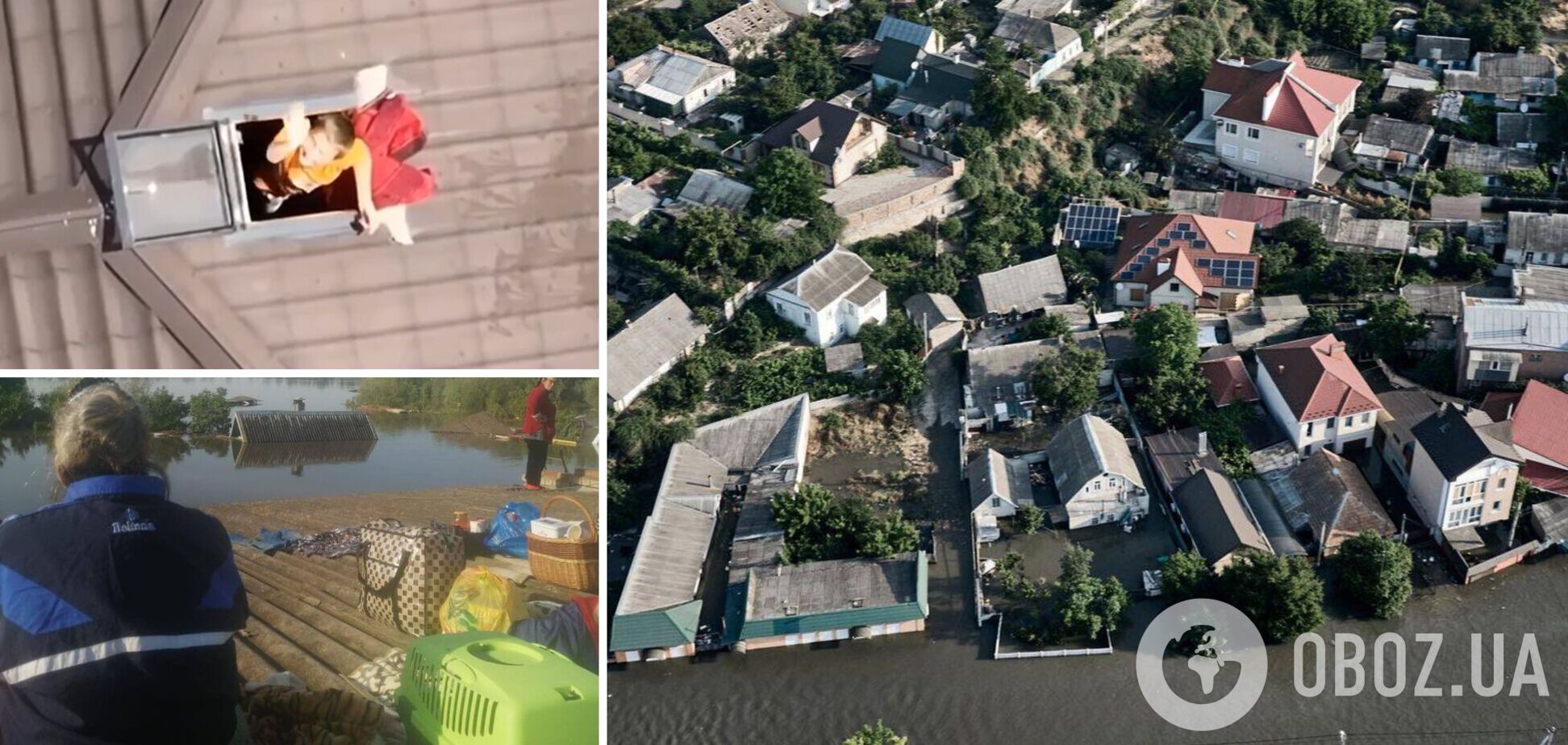 Сидять на дахах і горищах без їжі та благають про допомогу: Олешки на Херсонщині йдуть під воду