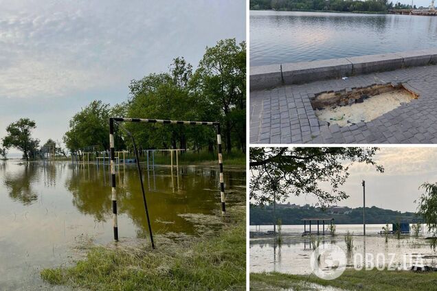 В акватории Николаева продолжает подниматься уровень воды, коммунальщики укрепляют берега. Фото и видео