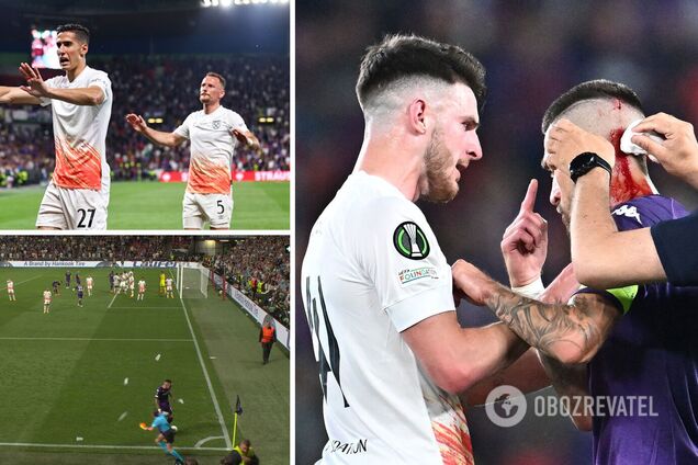 На фіналі Ліги конференцій кинута склянка розбила в кров голову футболісту. Матч було зупинено. Відео