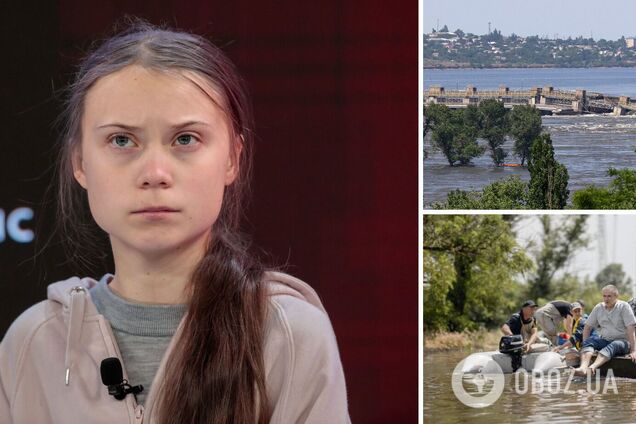 'Россия должна ответить за преступления!' Грета Тунберг отреагировала на подрыв Каховской ГЭС и побеседовала с Зеленским