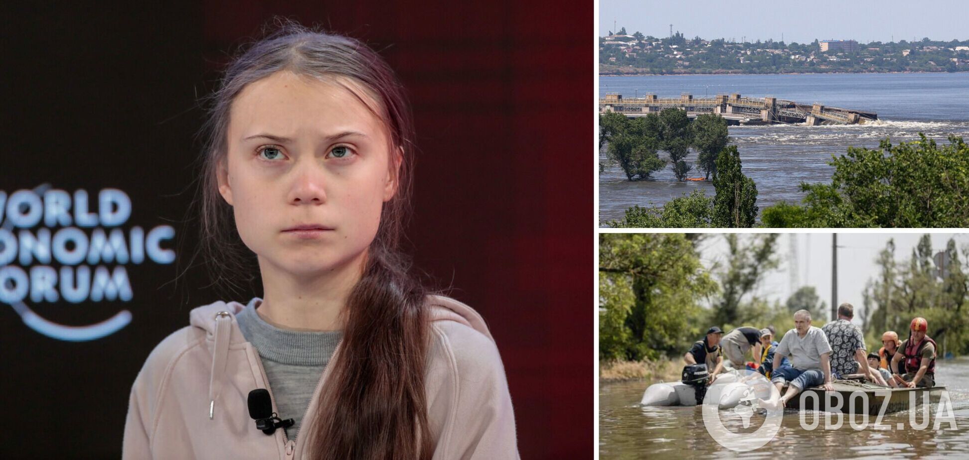 'Россия должна ответить за преступления!' Грета Тунберг отреагировала на подрыв Каховской ГЭС и побеседовала с Зеленским