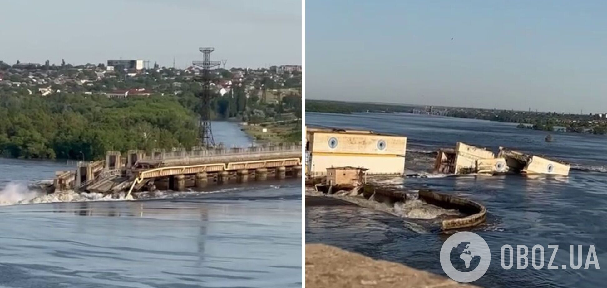 Катастрофа впечатляющих масштабов: в сети показали, как сейчас выглядит Каховская ГЭС и затопленные села рядом. Видео