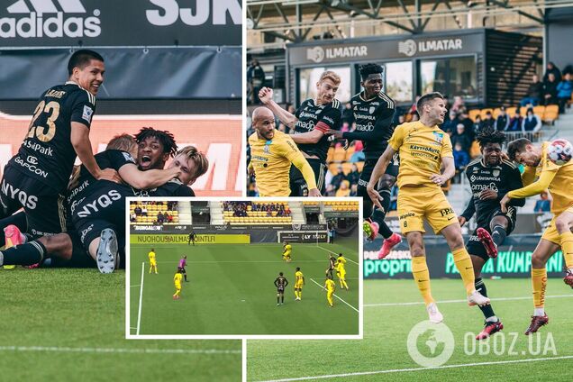 Футболист забил гол вбрасыванием мяча из аута в чемпионате Финляндии. Видео курьеза