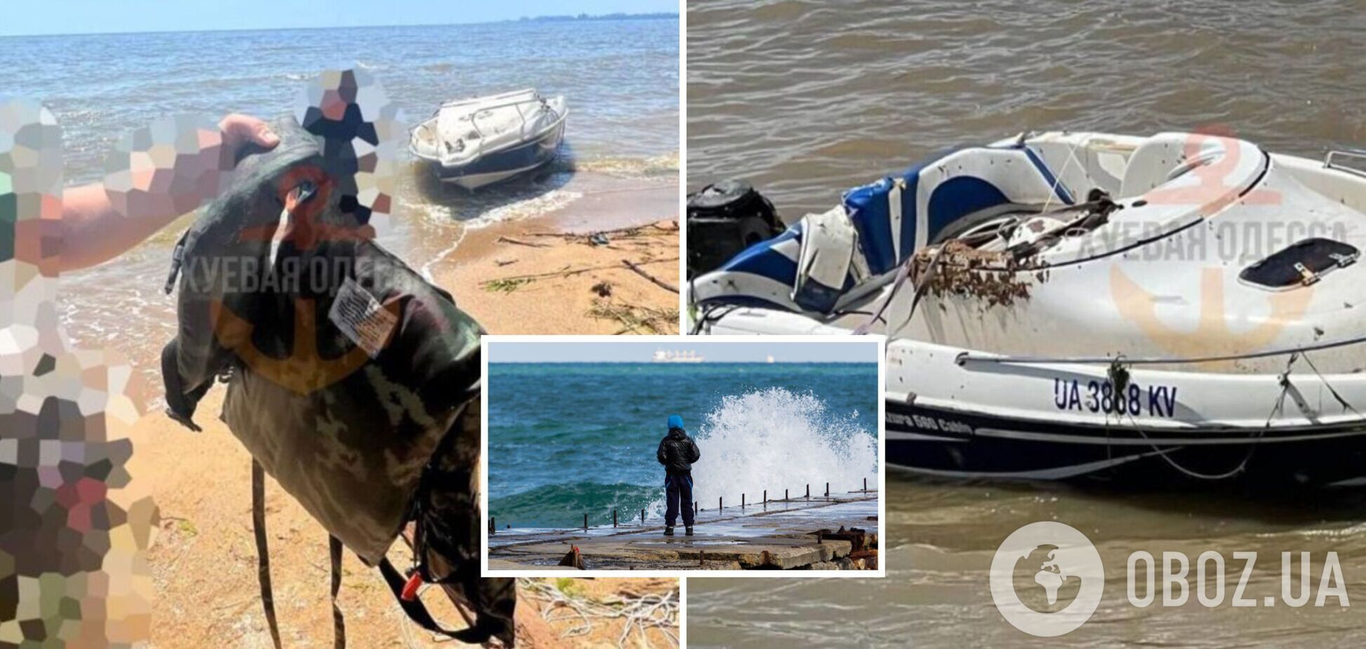 В Одессе на побережье вынесло катер и страховочный жилет российского военного: тела не нашли. Фото