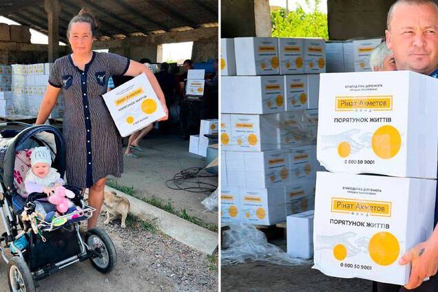 В пострадавшую от подрыва Каховской ГЭС Тягинскую общину привезли гуммопомощь от Фонда Рината Ахметова