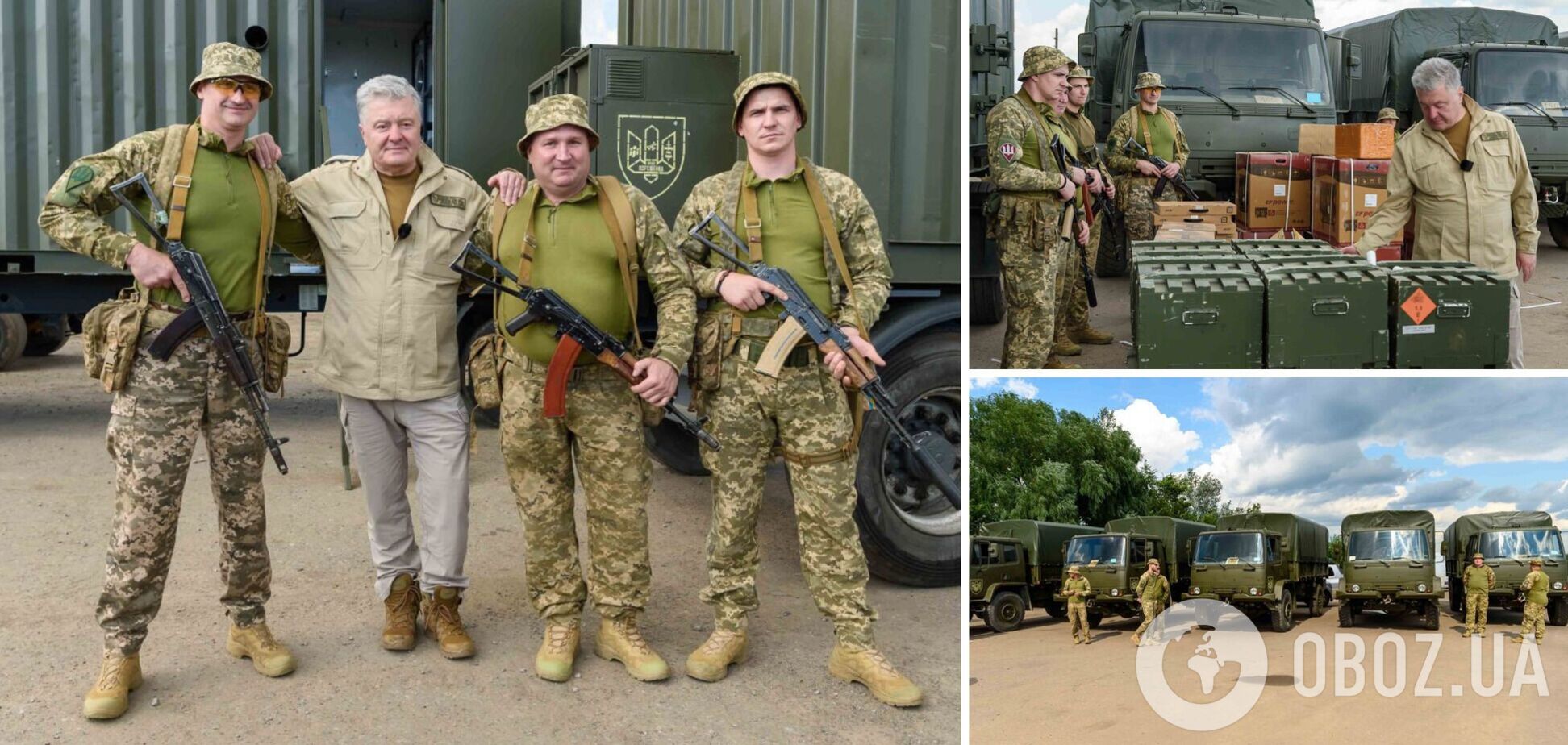 Порошенко привіз десантникам боєприпаси для дронів, вантажівки і електроніку