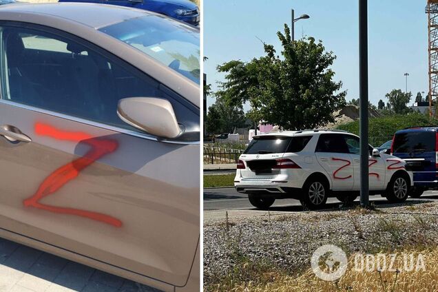У Відні авто з українськими номерами спаплюжили Z-символікою