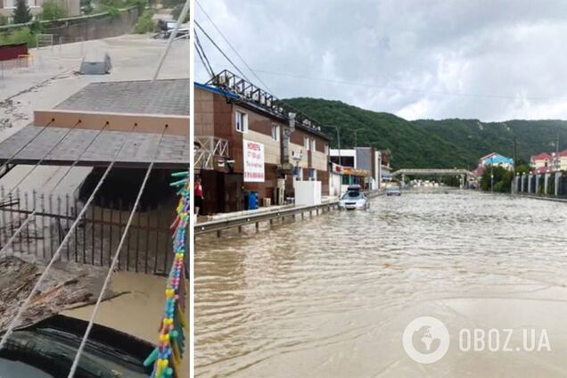 Вулиці перетворилися на річки, вода зносила авто: російське Туапсе затопило після потужної зливи. Відео