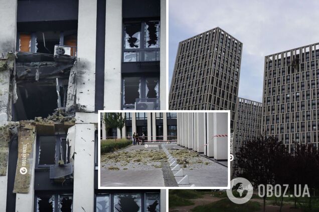 Последствия падения обломков в Дарницком районе Киева