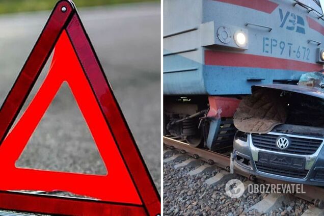 На Чернігівщині автомобіль потрапив під потяг: водій знехтував правилами дорожнього руху. Фото