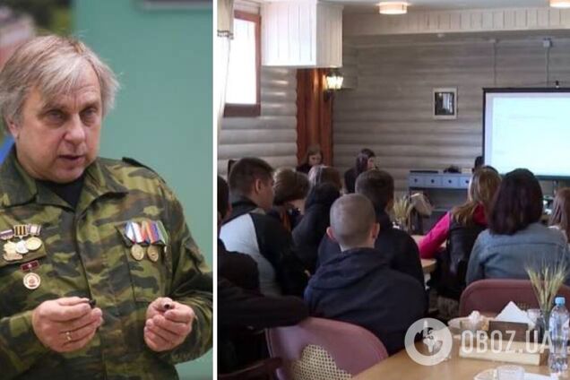На Запорожье оккупационные 'власти' пригласили в школу захватчика, подозреваемого в педофилии: он провел детям 'урок мужества'. Фото